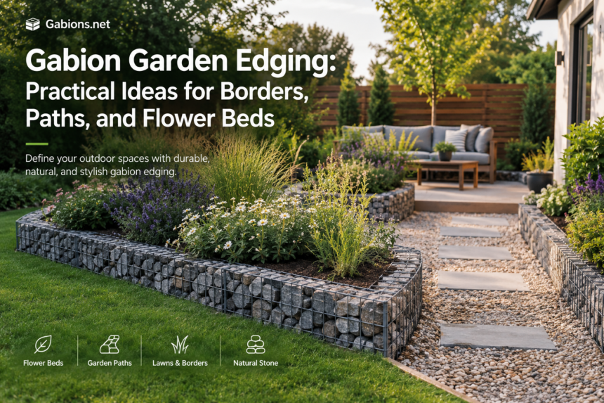 Gabion garden edging